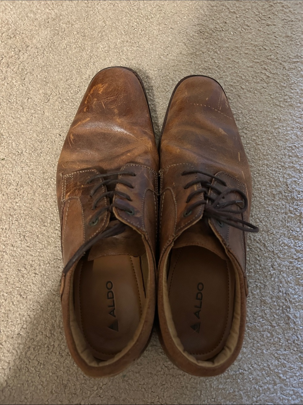 Mens Aldo Brown Dress Shoes Size 11